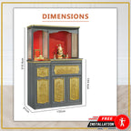 Ammalis Oriental Altar Table with Top Altar Cabinet Fire Resistant Altar Cabinet