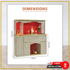 Simone Oriental Altar Table with Top Altar Cabinet Fire Resistant Altar Cabinet