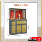 Molly Oriental Altar Table with Top Altar Cabinet Fire Resistant Altar Cabinet