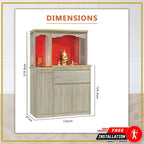 Jeremiah Oriental Altar Table with Top Altar Cabinet Fire Resistant Altar Cabinet
