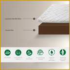 Honey Coconut Fibre Mattress Topper 1" Cooling Silk Fabric - All Sizes Available