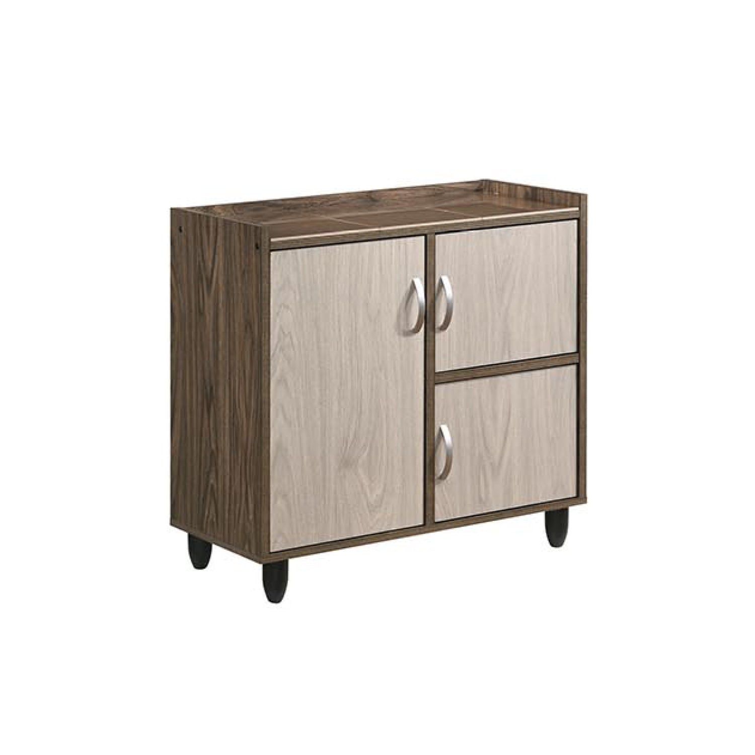 Lulu Series 8 Low Kitchen Cabinet in Walnut + Natural