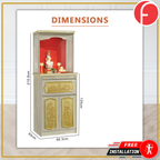 Whitney Oriental Altar Table with Top Altar Cabinet Fire Resistant Altar Cabinet