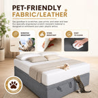 Dulce Side Drawer Storage Bed Frame PetFriendly Scratch Resistant Queen/King w/ Mattress