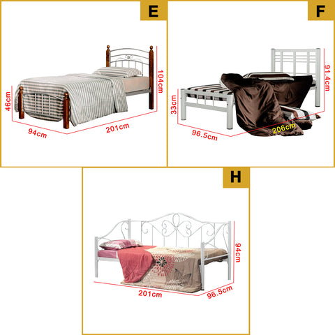 Image of Omara Series Metal/Wood Bed Frame with Double Decker Collection - All Sizes