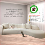 Perla Series Curved Shaped Sofa In Pet Friendly Scratch And Water Proof Fabric/Leather
