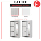 Haidee Series 2-Door Sliding Door Wardrobe in 5 Colors 7 Door Designs