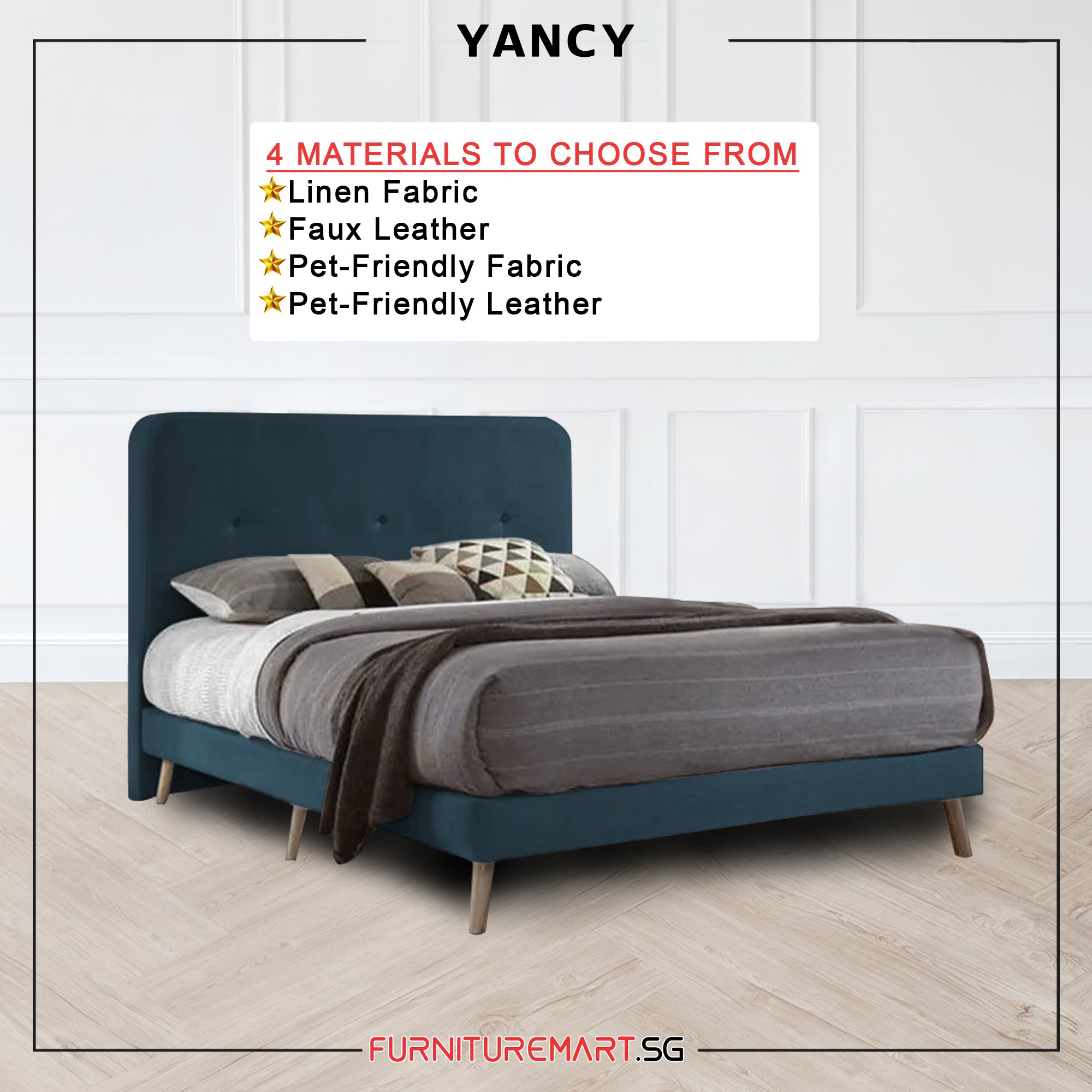 Diomire Yancy Divan Bed Frame w/ Mattress - PetFriendly Scratch-Resistant -All Sizes