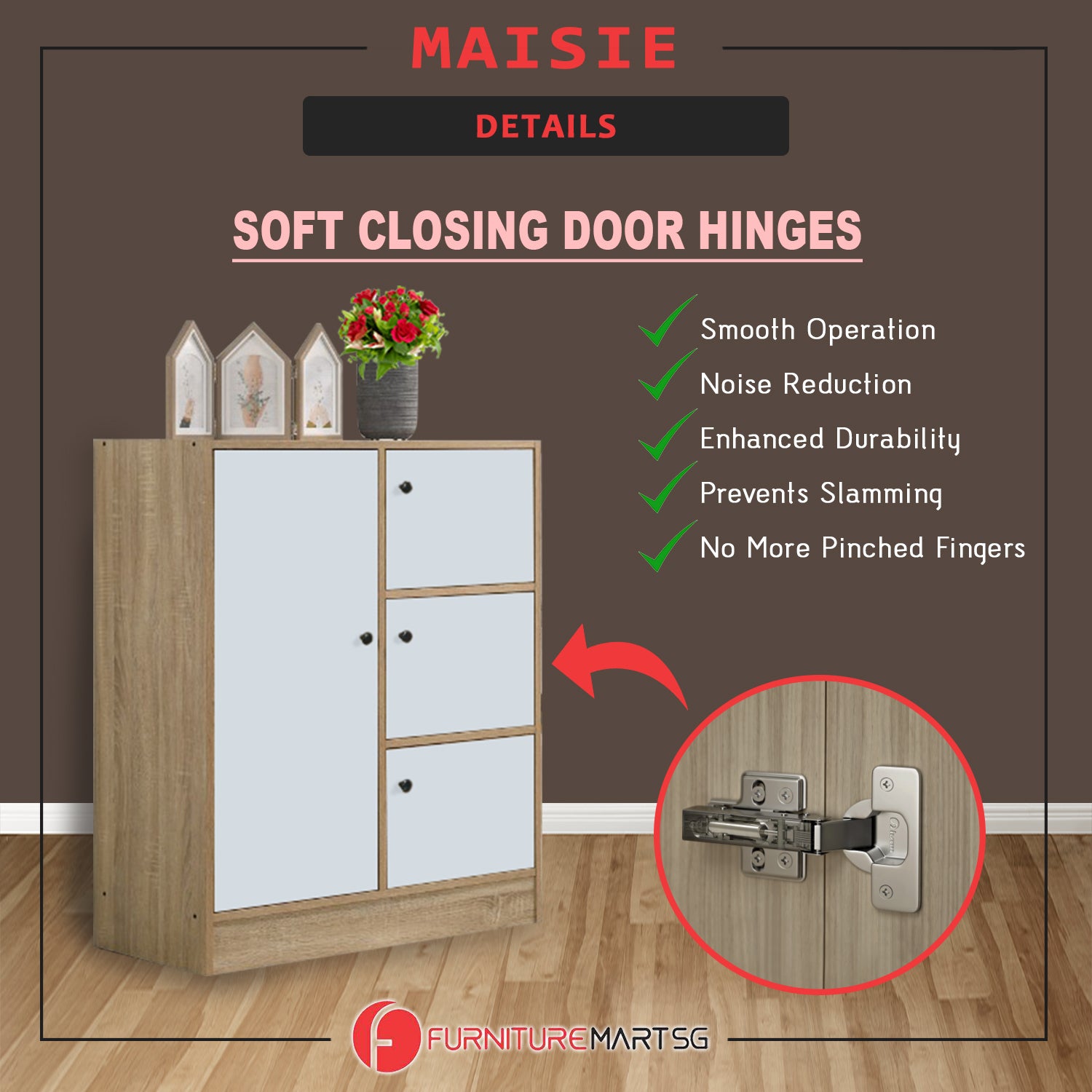 Maisie 2-Door Wardrobe Multi-Purpose Cabinets in 6 Colours