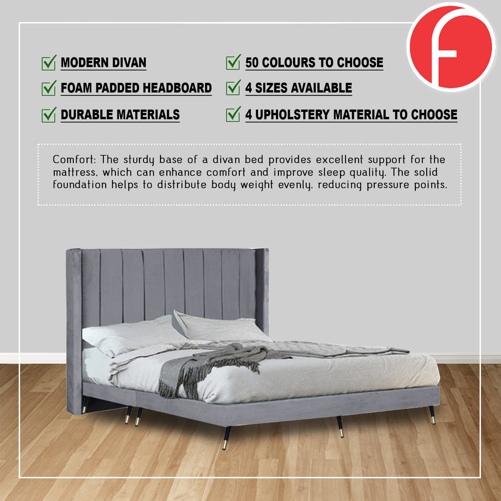 Enoch Divan Bed Frame with Mattress - PetFriendly Scratch Resistant Option / All Sizes