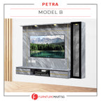 Petra Series Wall Mount TV Console Marble Finish with Light and Built-in Socket in 3 Models