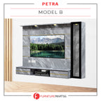 Petra Series Wall Mount TV Console Marble Finish with Light and Built-in Socket in 3 Models