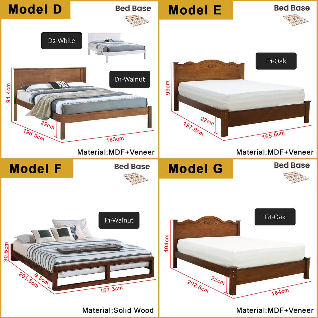 Britton Wooden Bedframe Collection Solid Wood - Queen Size with Mattress Option