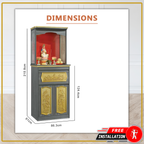 Jace Oriental Altar Table with Top Altar Cabinet Fire Resistant Altar Cabinet