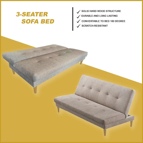 Image of Vine 3-Seater Sofa Bed High Density Foam Cushion w/ PetFriendly Options