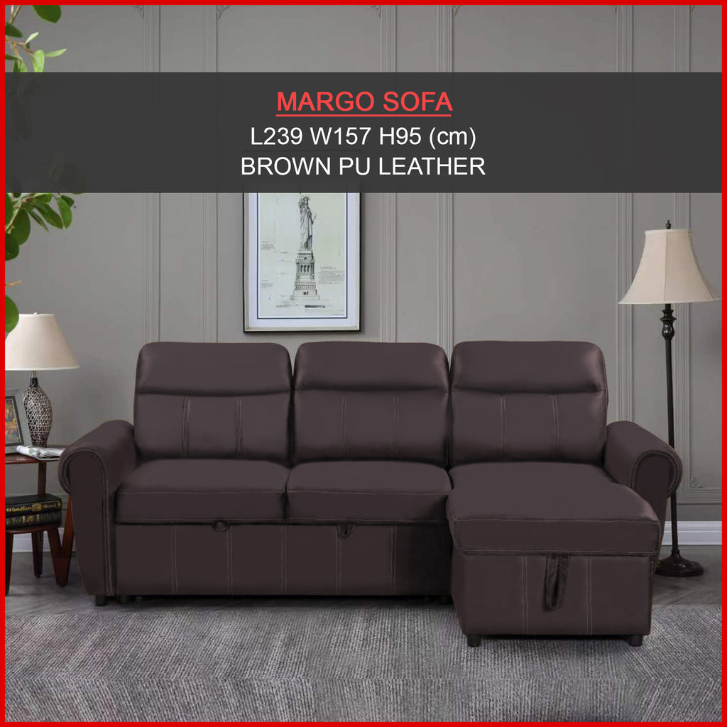 Margo Sleeper Sectional Reversible Sofa in 2 Colours