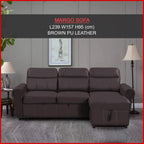 Margo Sleeper Sectional Reversible Sofa in 2 Colours