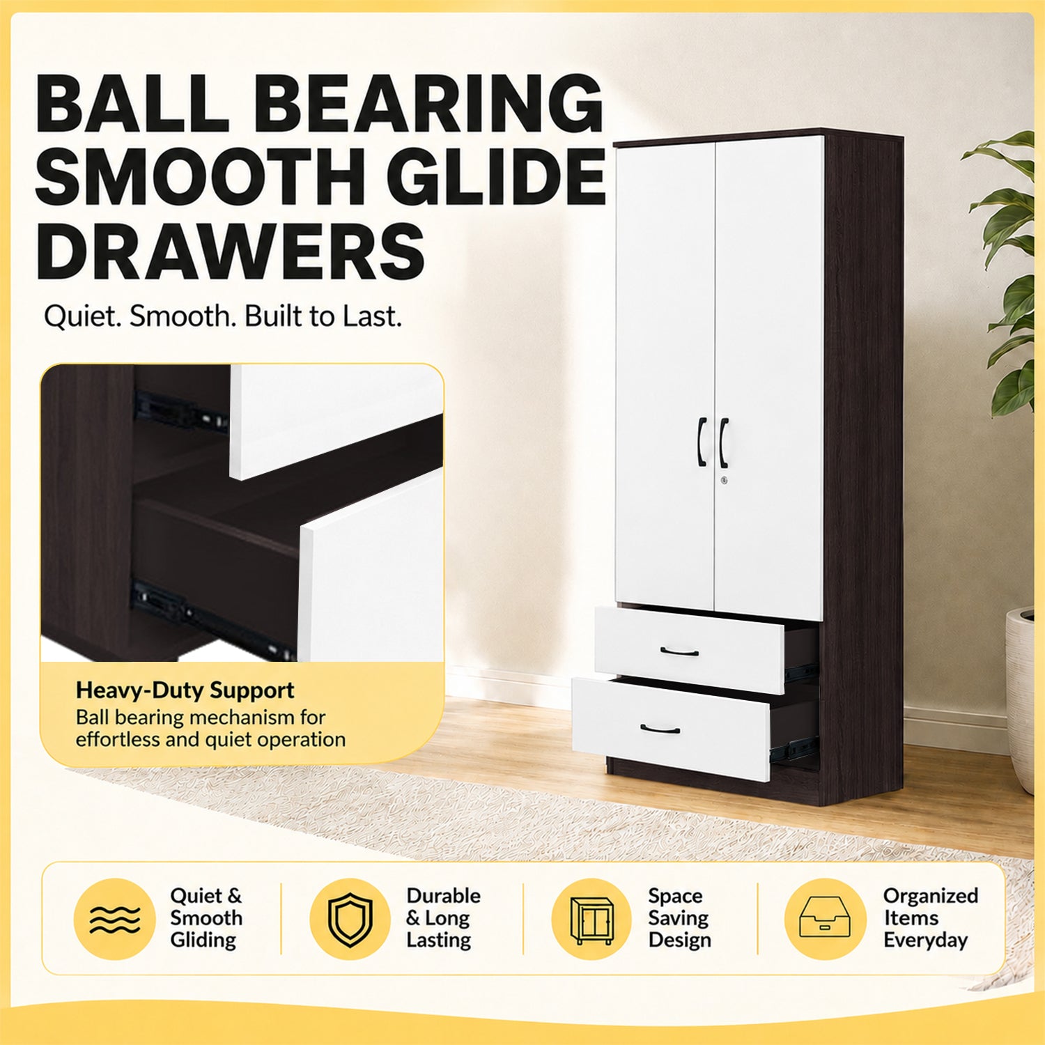 BERLIN CARB-P2 Certified Board 1-5 Door Tall Wardrobe with Drawers and Top Cabinet