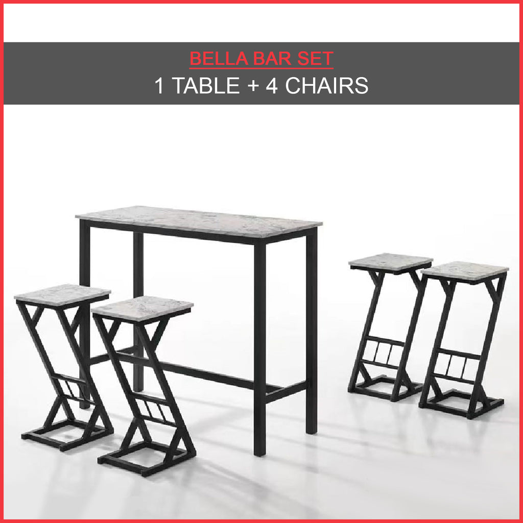 READY STOCK Bella Bar Set High Table & High Chair Stool Dining Set