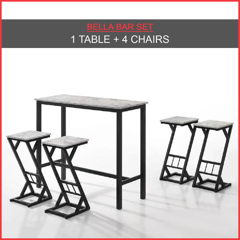 Image of READY STOCK Bella Bar Set High Table & High Chair Stool Dining Set