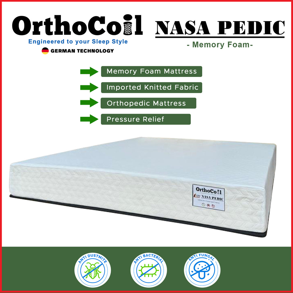 Orthocoil 8" Nasa Pedic Memory Foam Mattress Orthopedic - All Size Available