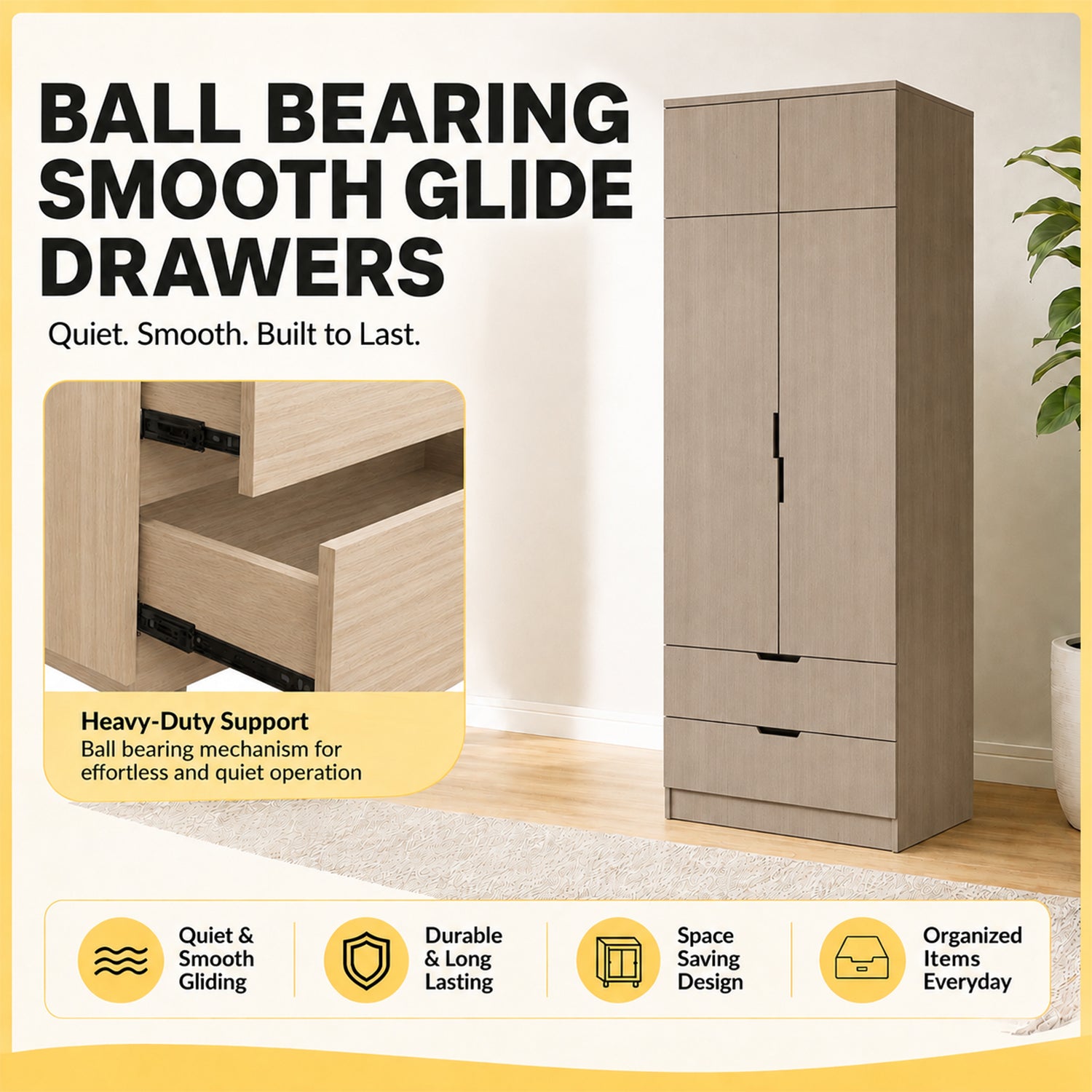 Lacey Series 3 CARB-P2 Certified Board Customizable Modular Wardrobe up to 10-Door in Grey Colour