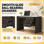 Derek Study Computer Office Table Carb-P2 Certified with Drawer w/ Lock in 4 Colours