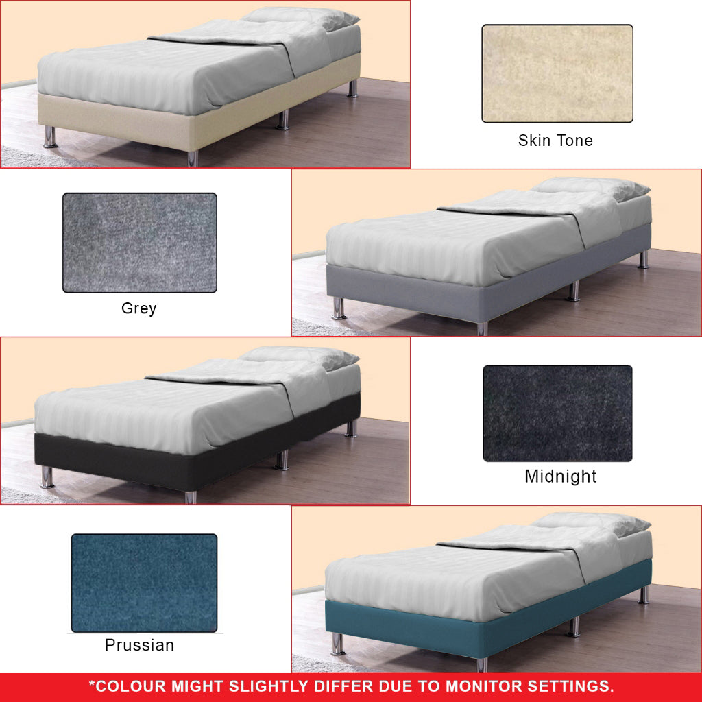 OrthoCoil Divan Bed Frame Pet Friendly Scratch-Resistant Fabric With Mattress Add-On Options