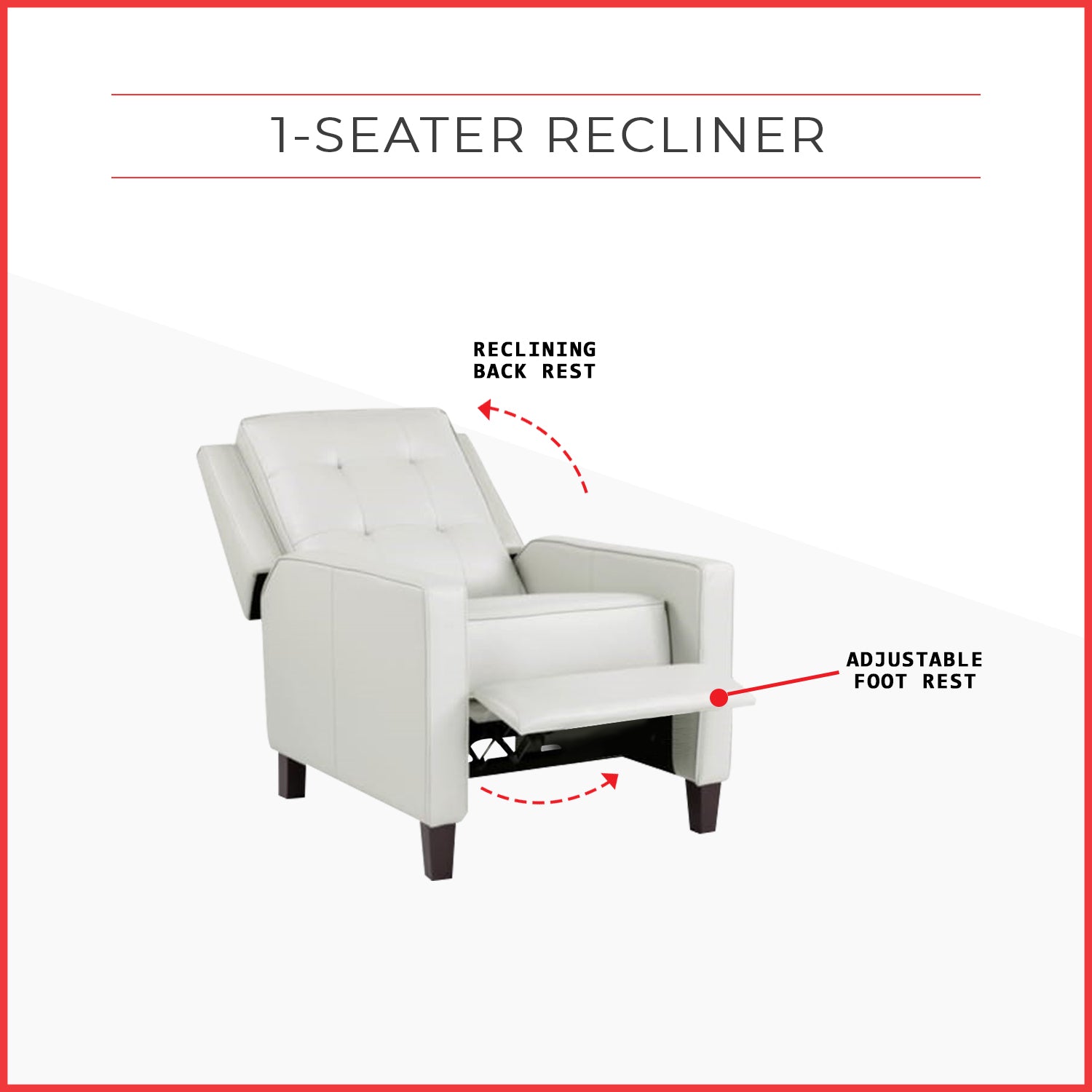 Oden 1-Seater Sofa Recliner Reclining Sofa Linen Fabric/Faux Leather