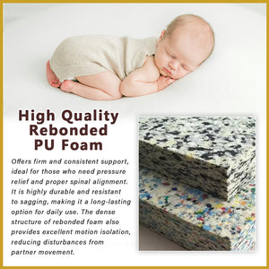 KingKoil First Knight Therafirm Reborn Unique 8" Mattress Rebonded PU Foam - All Sizes