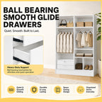 Merel 4-Doors Wardrobe CARB-P2 Certified Board with Internal Drawers and Top Cabinet