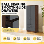 Paris CARB-P2 Certified Board 1-5 Doors Tall Wardrobe with Drawers and Top Cabinet