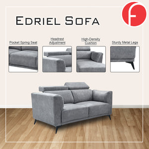 Edriel 2/3-Seater L-Shaped Sofa Scratch-Proof Upholstered Pet-Friendly in 50 Colors