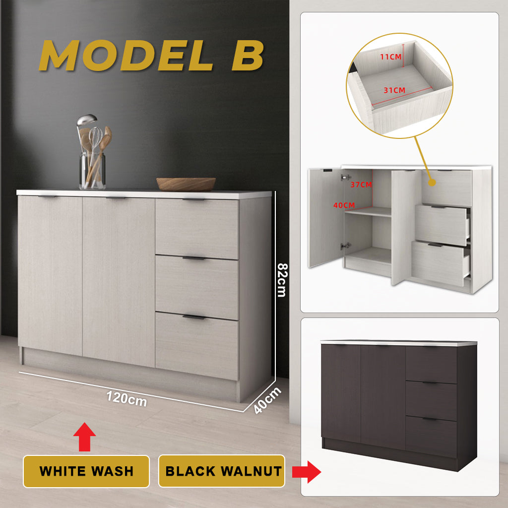 Jimae Series Modular Kitchen Cabinet with Hanging Cabinet in 2 Colours (Model B)