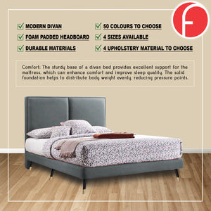 Newlin Divan Bed Frame w/ Mattress - PetFriendly Scratch Resistant Material -All Sizes