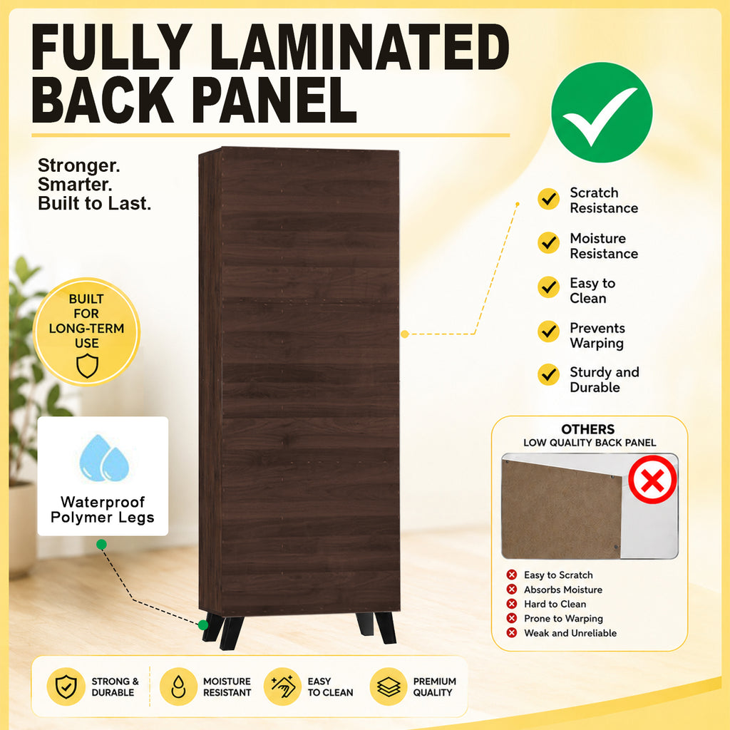 KYLEE 4 Doors Tall Shoe Cabinet Carb-P2 Certified With Air Ventilation Free Installation