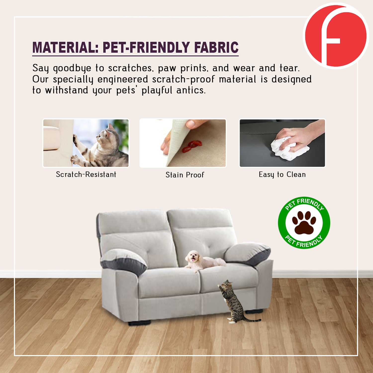 Tanji 1S Recliner 2S/3S Sofa and Coffee Table with Stool Set - PetFriendly in 2 Colours