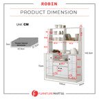 Robin Kitchen Cabinet Multiple Storage in Ivory & White Colour