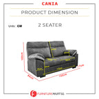 Cania 2/3-Seater Sofa Fabric ZigZag Spring and Pocket Spring Sofa - Pet-Friendly Option