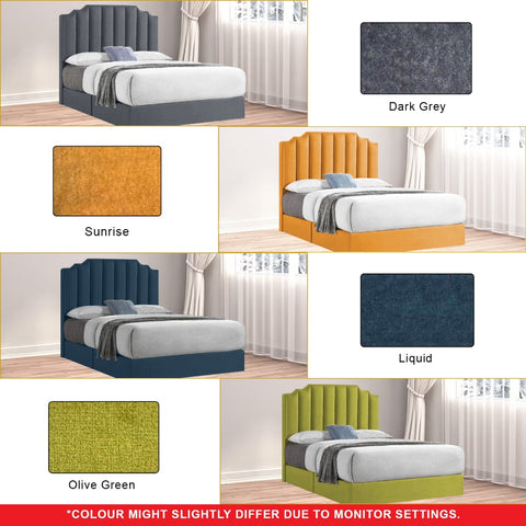 Image of DR CHIRO Rhoda Queen/King Divan Bedframe Pet-Friendly Scratch-proof Fabric With Mattress Add-On Options