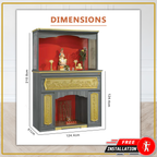 Jordan Oriental Altar Table with Top Altar Cabinet Fire Resistant Altar Cabinet