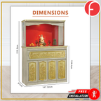 Jessi Oriental Altar Table with Top Altar Cabinet Fire Resistant Altar Cabinet