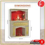 Mikayla Oriental Altar Table with Top Altar Cabinet Fire Resistant Altar Cabinet