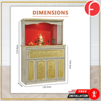 Dakota Oriental Altar Table with Top Altar Cabinet Fire Resistant Altar Cabinet