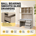 Tonee Writing Table/ Study Desk with Drawers w/ Lock and Shelf CARB-P2 Certified Board