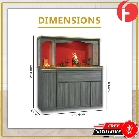 Image of Harlyn Oriental Altar Table with Top Altar Cabinet Fire Resistant Laminated Board