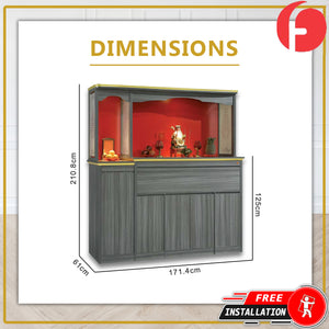 Harlyn Oriental Altar Table with Top Altar Cabinet Fire Resistant Laminated Board