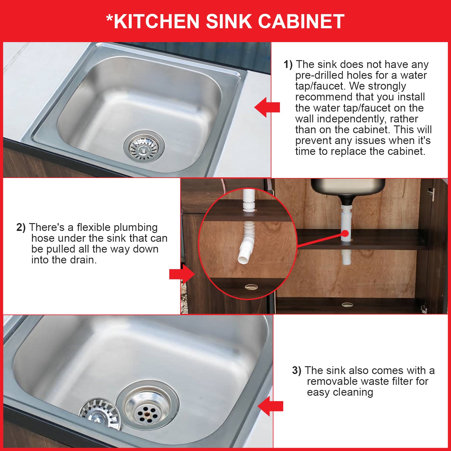 Bally Series 3 Kitchen Cabinet with Sink. Fully Assembled.