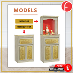 Whitney Oriental Altar Table with Top Altar Cabinet Fire Resistant Altar Cabinet