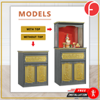 Zac Oriental Altar Table with Top Altar Cabinet Fire Resistant Altar Cabinet